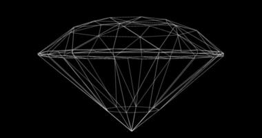 Hologram screen 3d of a diamond - loop video