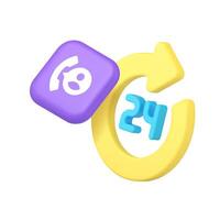 Call center helpline always available phone customer support 3d icon realistic illustration vector