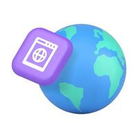 Internet browser global search website cyberspace connection 3d icon realistic vector