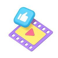 multimedia content blog vlog social network like comment 3d icon realistic illustration vector