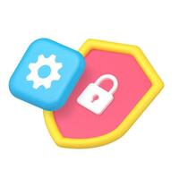 Privacy security safety settings option identification configuration 3d icon realistic vector
