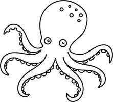 Simple drawing of octopus outline vector