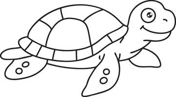 Simple illustration of turtle outline drawing vector