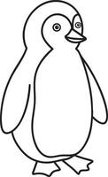 Simple drawing of penguin outline vector
