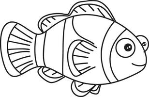 Simple drawing of anemone fish outline vector