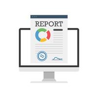 Report icon on monitor screen vector