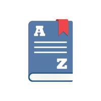 A book with a red ribbon on it and the letter a vector