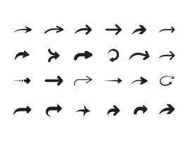 Set of various black arrows for graphic design vector
