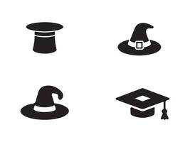 Four Different Types of Hats in Flat Style vector