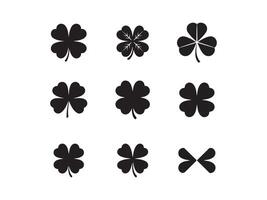 Colorful Clover Icons Set for Graphic Design vector