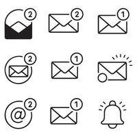 Set of Email Notification Icons in Graphics vector