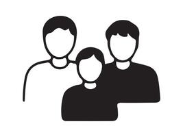 Simple graphic of three people clustered together vector