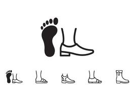 Comparing Footprints and Various Shoe Styles vector
