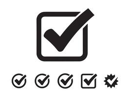 Set of simple checkmark icons with approval symbols vector