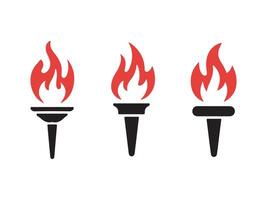 Black Line Art of Three Olympic Torches vector