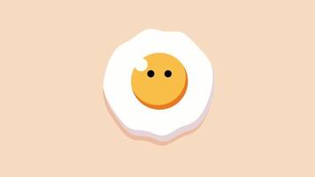 A smiling fried egg adds charm and joy to a simple food illustration on a warm background video