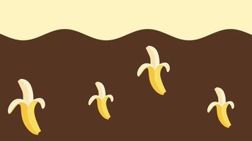 Bananas float along a flowing chocolate stream, blending the sweetness of fruit and dessert in a playful animated treat video