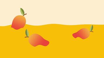 espalhados mangas mentira dentro uma suave laranja amarelo campo, evocando uma caloroso e sereno pôr do sol cena preenchidas com tropical charme video