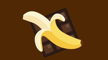 A peeled banana dramatically reveals itself above chocolate chunks, merging bold flavor with a fun and dramatic visual video