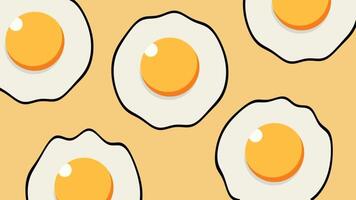 animation of a bright yellow fried egg pattern with a striking yolk and egg white outlined in black, giving a cheerful and attractive decorative impression for various visual purposes video