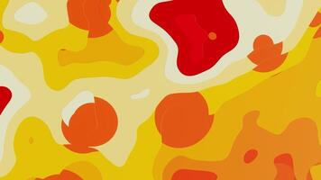 A red, yellow and white abstract with circles and dots. Looped animation video