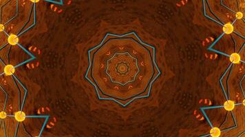 Circular object with many circles around it. Kaleidoscope VJ loop video