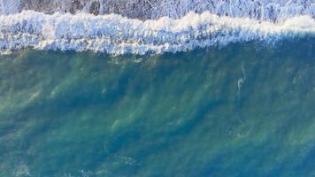 Mediterranean Sea Waves On The Coast Of Puglia Crashing During Relaxing Storm video