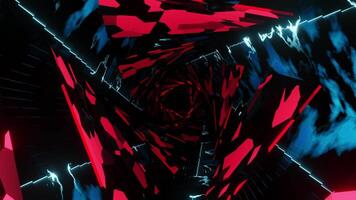 Red and black abstract background with spiral design. Looped animation video