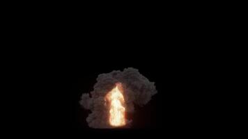 fogosa fumaça explosão simulação ciclo - 4k animação video