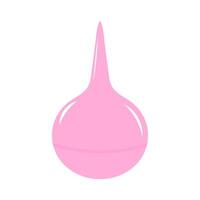 Pink rubber medical enema on white background. illustration. vector