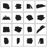 a set of black silhouettes of various objects vector