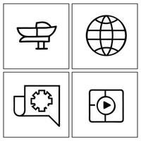 four icons including a globe, a plane, a boat and a globe vector
