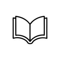 an open book icon on a white background vector