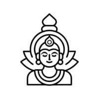 the avatar icon is a black and white line drawing vector