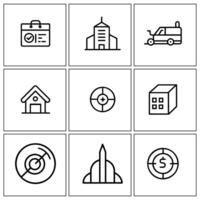 illustration of business icons set on a white background vector