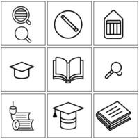Unique education icons set on a white background vector