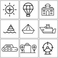 a set of icons depicting various types of transportation vector