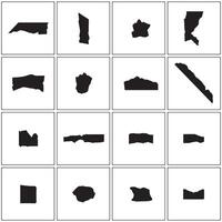 set of black and white icons of different shapes and sizes vector