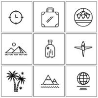 travel icons set on a white background vector