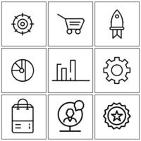 set of business icons on a white background vector