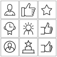 a set of icons that include a star, vector