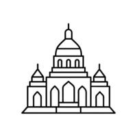 a line drawing of a building with a dome vector