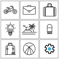 travel icons set design on a white background vector