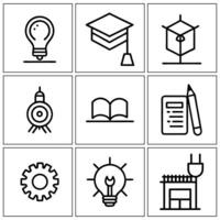 education icons set on a white background vector
