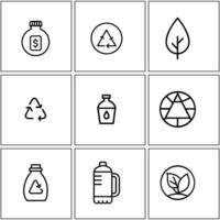 a set of nine icons that include bottles, bottles, and bottles vector