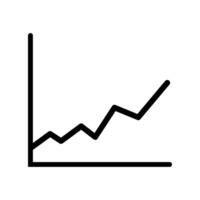 Graph icon . Black illustration isolated on white background. Flat design. vector