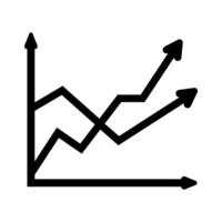 Line graph icon. illustration. Isolated on white background. vector