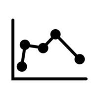 Line graph icon, graphics, a linear pattern on a white background. vector