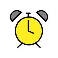 Alarm clock illustration, filled design editable outline icon. vector