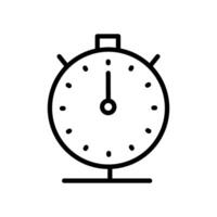 Alarm clock icon . A thin line sign. Isolated contour symbol illustration vector